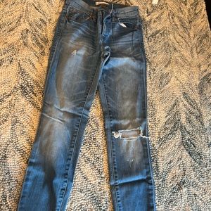Madewell 9” high rise super skinny light wash jeans